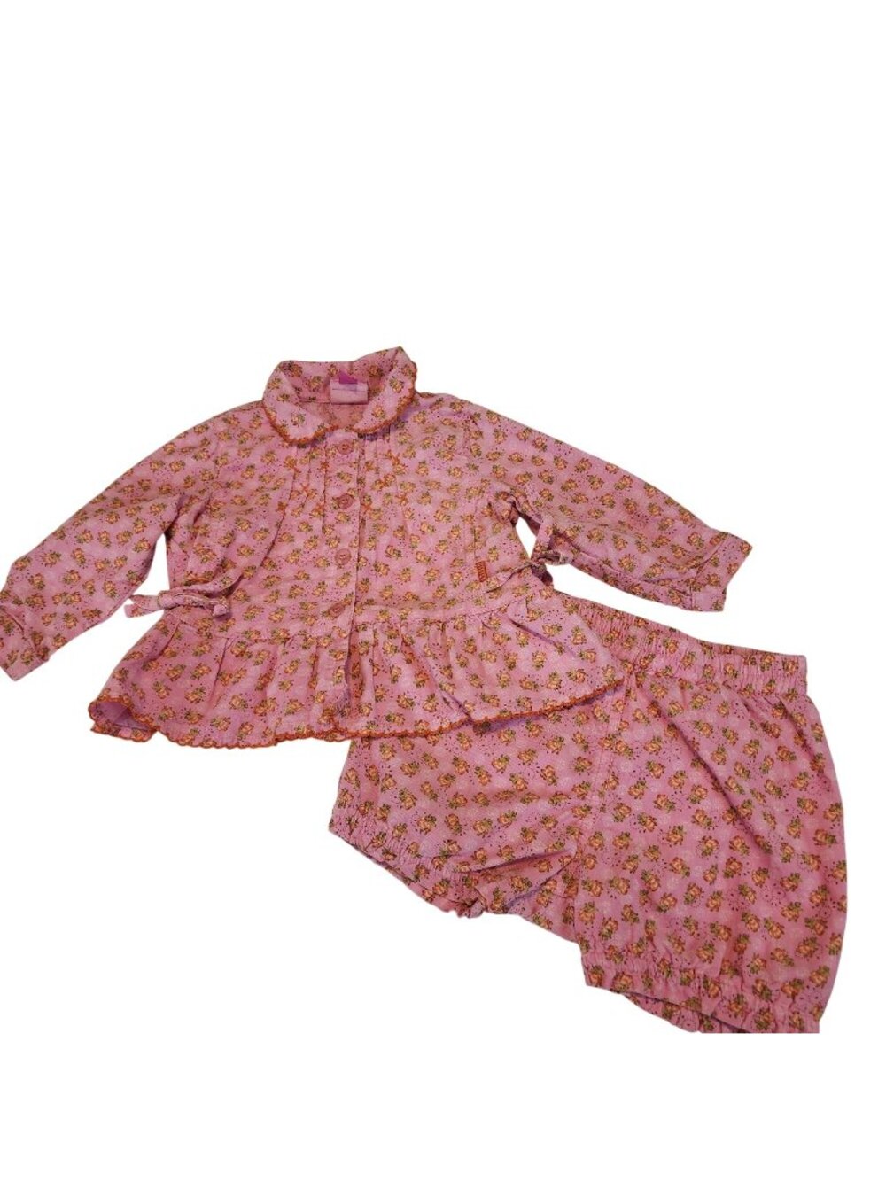 Oilily baby girl sz 74 / 9 months corduroy outfit shirt and shorts Euro Boutique
